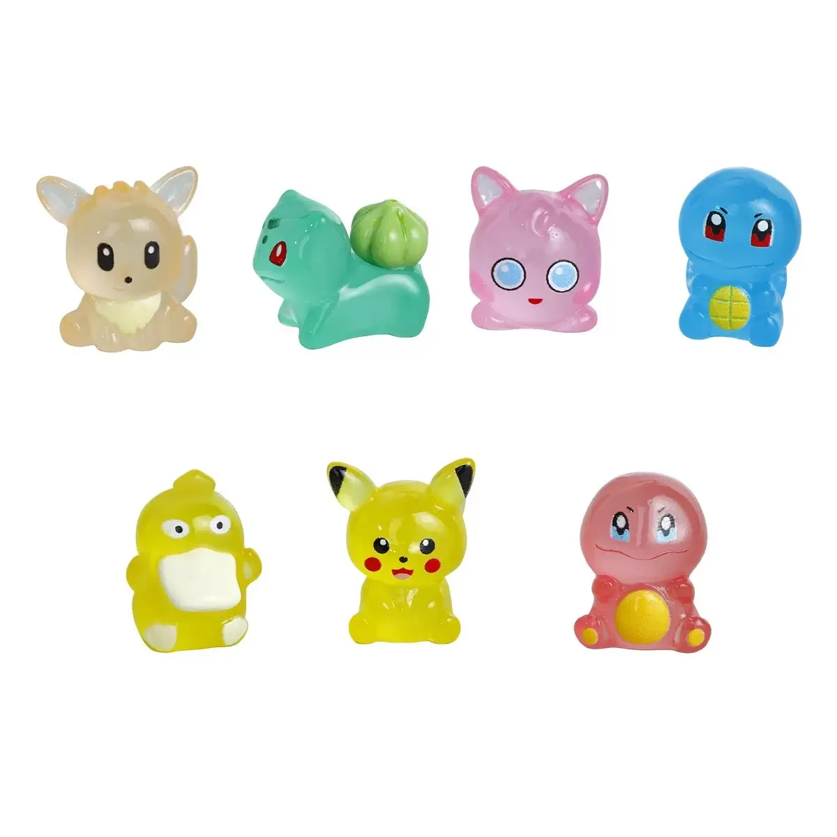 7Pcs Glow in Dark Pikachu Anime Figures Cute Charmander Bulbasaur Luminous Toy For Fans Kawaii Ornament Collection Charm Gift - Image 6