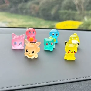 7Pcs Glow in Dark Pikachu Anime Figures Cute Charmander Bulbasaur Luminous Toy For Fans Kawaii Ornament Collection Charm Gift