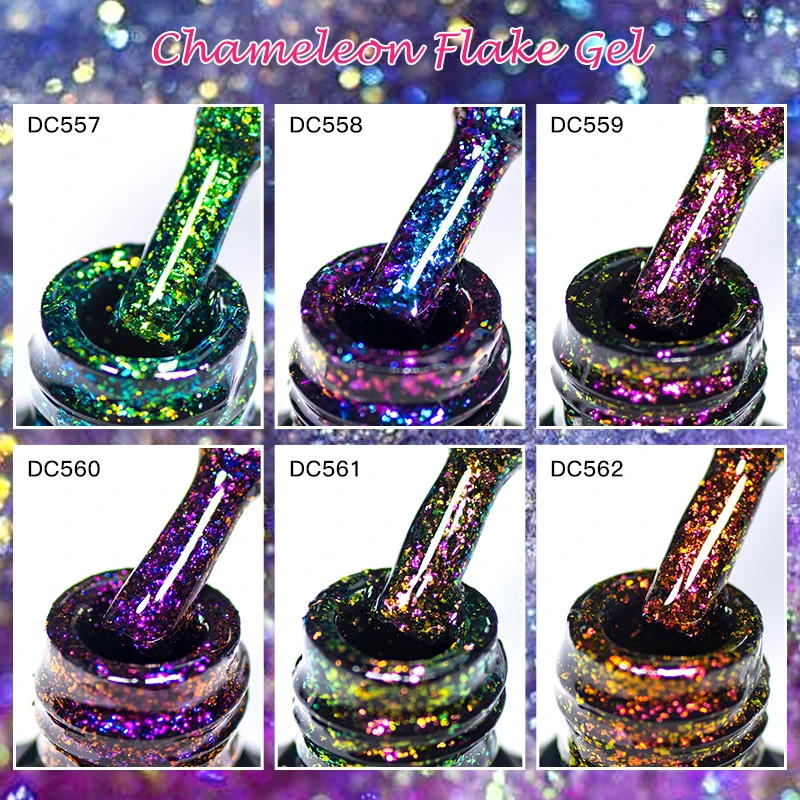 7ml Chameleon Glitter Sequins Gel Nail Polish Aurora Laser Semi Permanent Nail Gel Varnish Hybrid Soak Off UV Gel For Manicure - Image 5