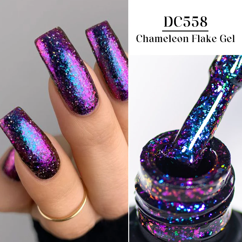 7ml Chameleon Glitter Sequins Gel Nail Polish Aurora Laser Semi Permanent Nail Gel Varnish Hybrid Soak Off UV Gel For Manicure