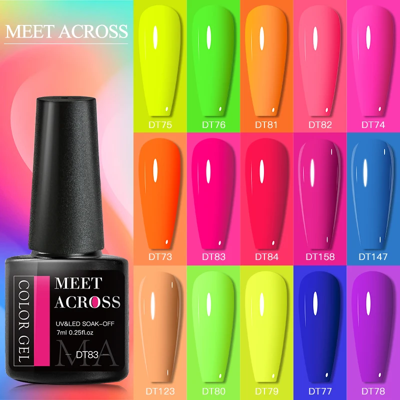 7ml Gel Nail Polish Fluorescent Neon Semi Permanent UV LED Soak Off Nail Art Manicure Gel Varnish HEMA/TPO FREE - Image 2