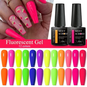 7ml Gel Nail Polish Fluorescent Neon Semi Permanent UV LED Soak Off Nail Art Manicure Gel Varnish HEMA/TPO FREE