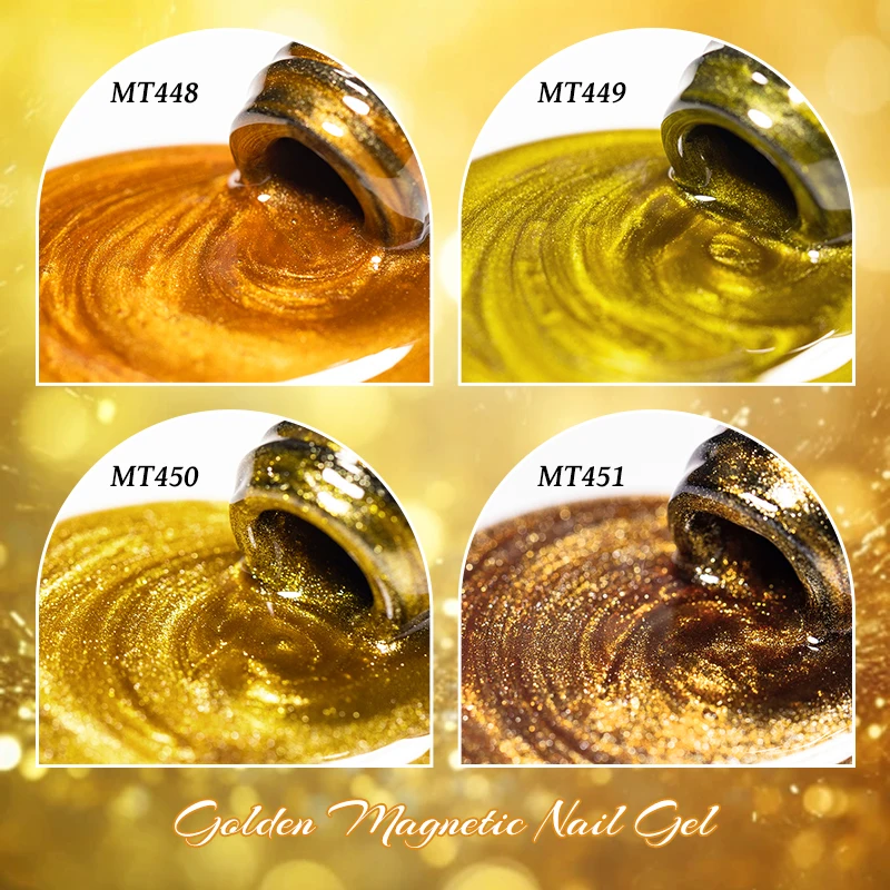 7ml Golden Cat Magnetic Gel Nail Polish Glitter Effect Semi Permanent Soak Off UV LED Gel Varnish Nail Art DIY Nail Supplies - Image 5