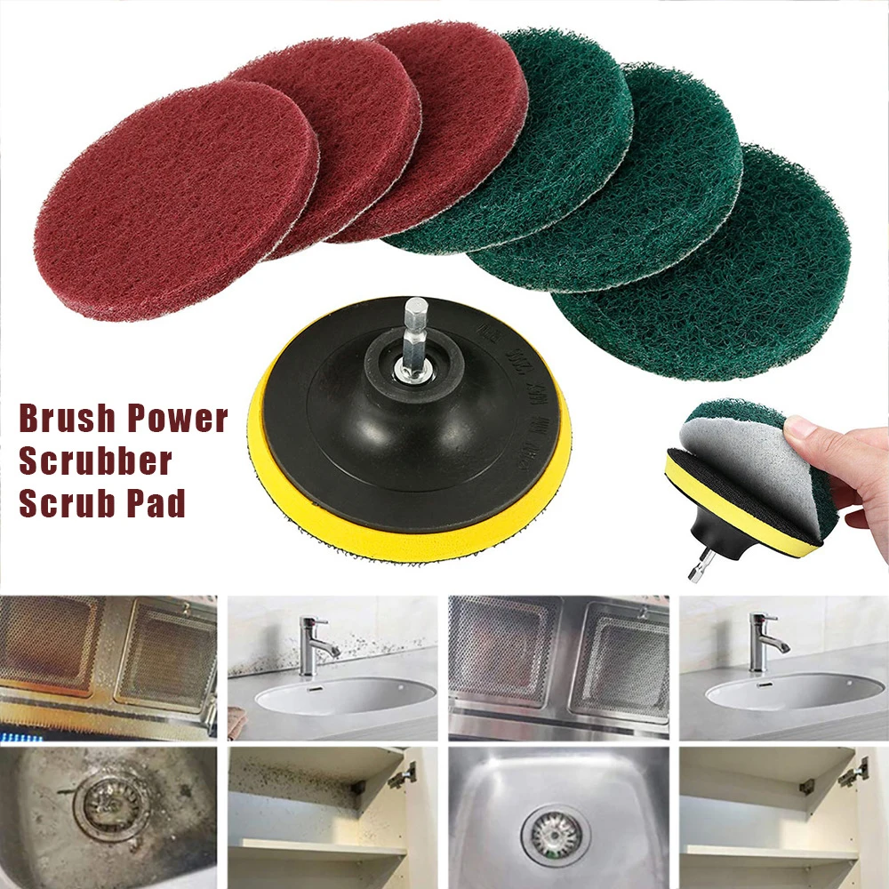 8-Piece Electric Drill Brush Kit Power Scrubber for Tile Bathroom Kitchen Car Cleaning Polishing Pads Deep Cleaning Tool Set