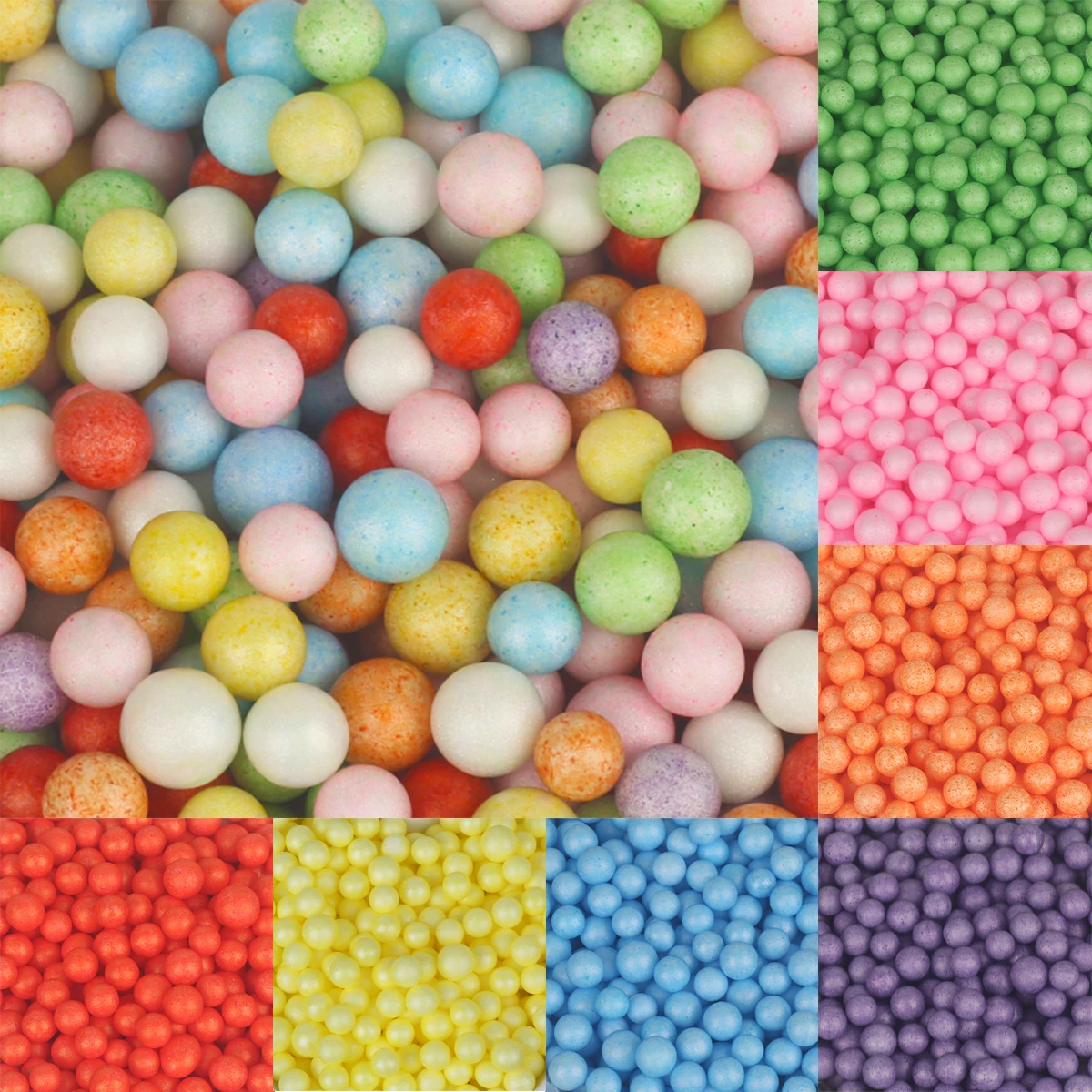 8000pcs 2-4mm/900pcs 5-10mm Colorful Foam Balls Decorative Ball DIY Wedding Christmas Ball Ornaments/Party Decoration 1Pack/lot
