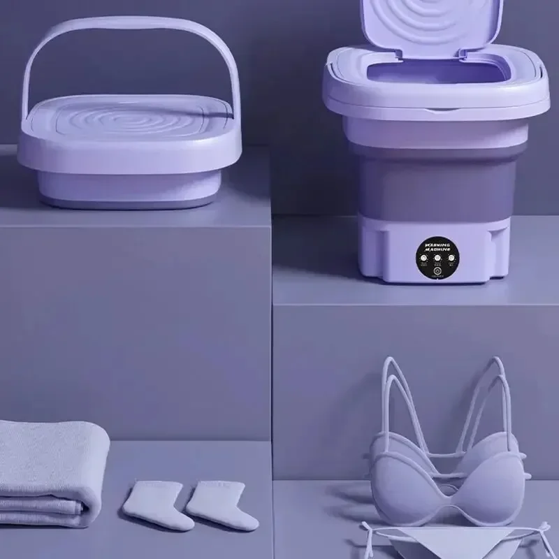 8L Foldable Washing Machine with Spin Dryer Apartments Travel Portable Socks Underwear Panties Baby Clothe Washer Machine - Image 5