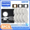 8Pack Round Led Panel Light Recessed Led Downlight AC100-240V 3000K 4000K 6000K 110V 220V 230V for Home Spot Indoor Lighting