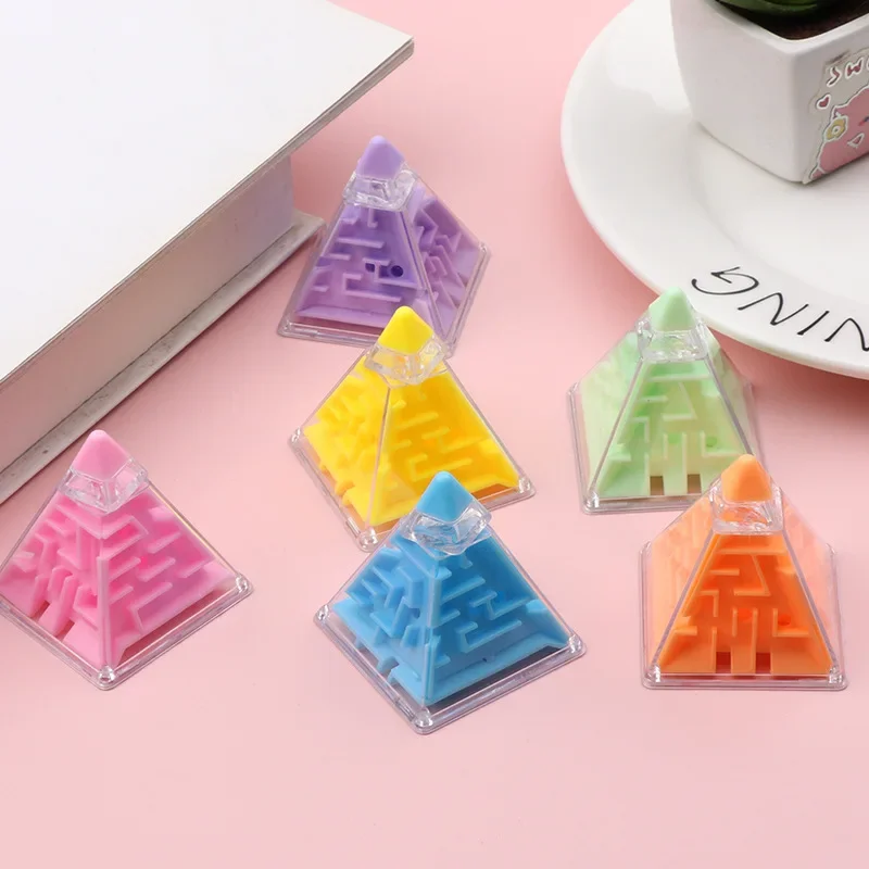 8Pcs 3D Triangle Rolling Ball Maze Magic Cube Toys for Kids Birthday Party Favors Pinata Fillers School Rewards Goodie Bag - Image 4