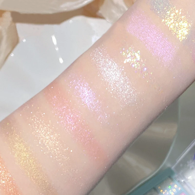 9 Colors Glitter Snowflake Eyeshadow Palette Dream Girl Pearly Eye Shadow Matte Matte Highlights Cool Tone Charming Eyes Makeup - Image 2
