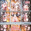 9 Sheets Christmas Window Clings Cute Santa Snowman Reindeer Merry Christmas Glass Stickers Winter Wonderland Window Decals