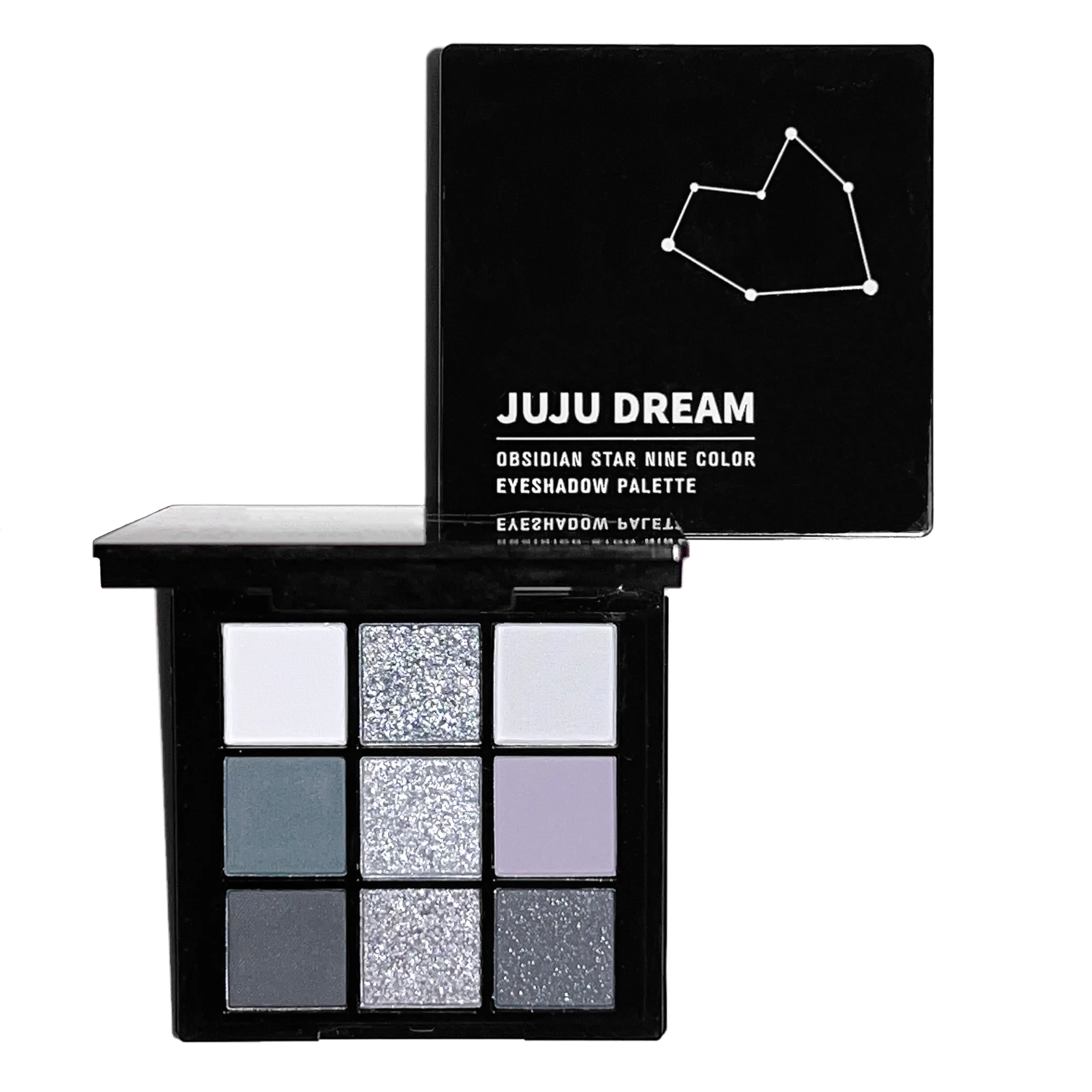 9-shade eyeshadow palette: Black Swan, Smoky, Dark Black, Grey Silver Glitter, Matte Finish, Long-lasting, and easy to color - Image 5