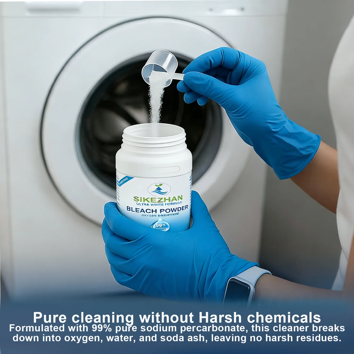99% Pure Sodium Percarbonate Oxygen Bleach Powder. Chlorine-Free Laundry Stain Remover & Whitener.Color-Safe All-Purpose Cleaner - Image 5
