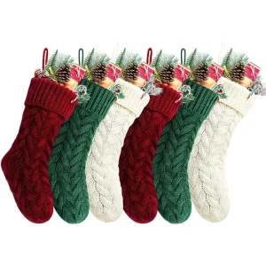 A96I-Christmas, 46Cm Large Christmas Stockings Decoration Christmas Stockings Knitted Gift Bag Christmas Sublimation