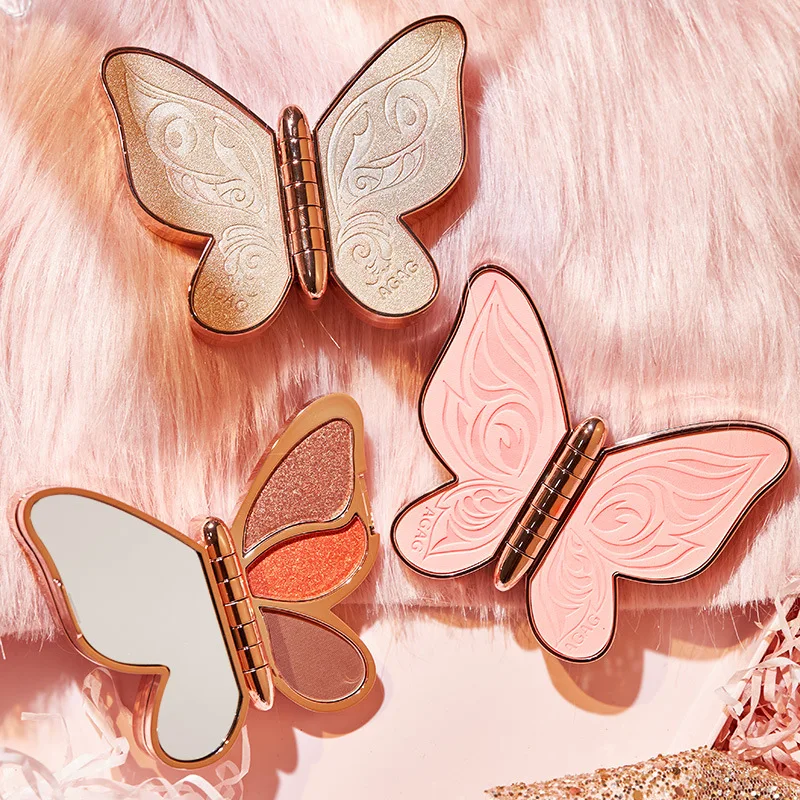 AGAG Brand 6 colors Eyeshadow palette butterfly Eye shadow lucky Koi Pearl Sequins Glitter Matte Makeup plate glitter eyeshadow - Image 2
