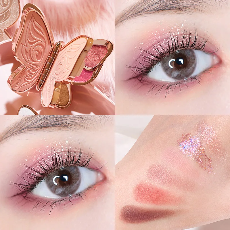 AGAG Brand 6 colors Eyeshadow palette butterfly Eye shadow lucky Koi Pearl Sequins Glitter Matte Makeup plate glitter eyeshadow - Image 3