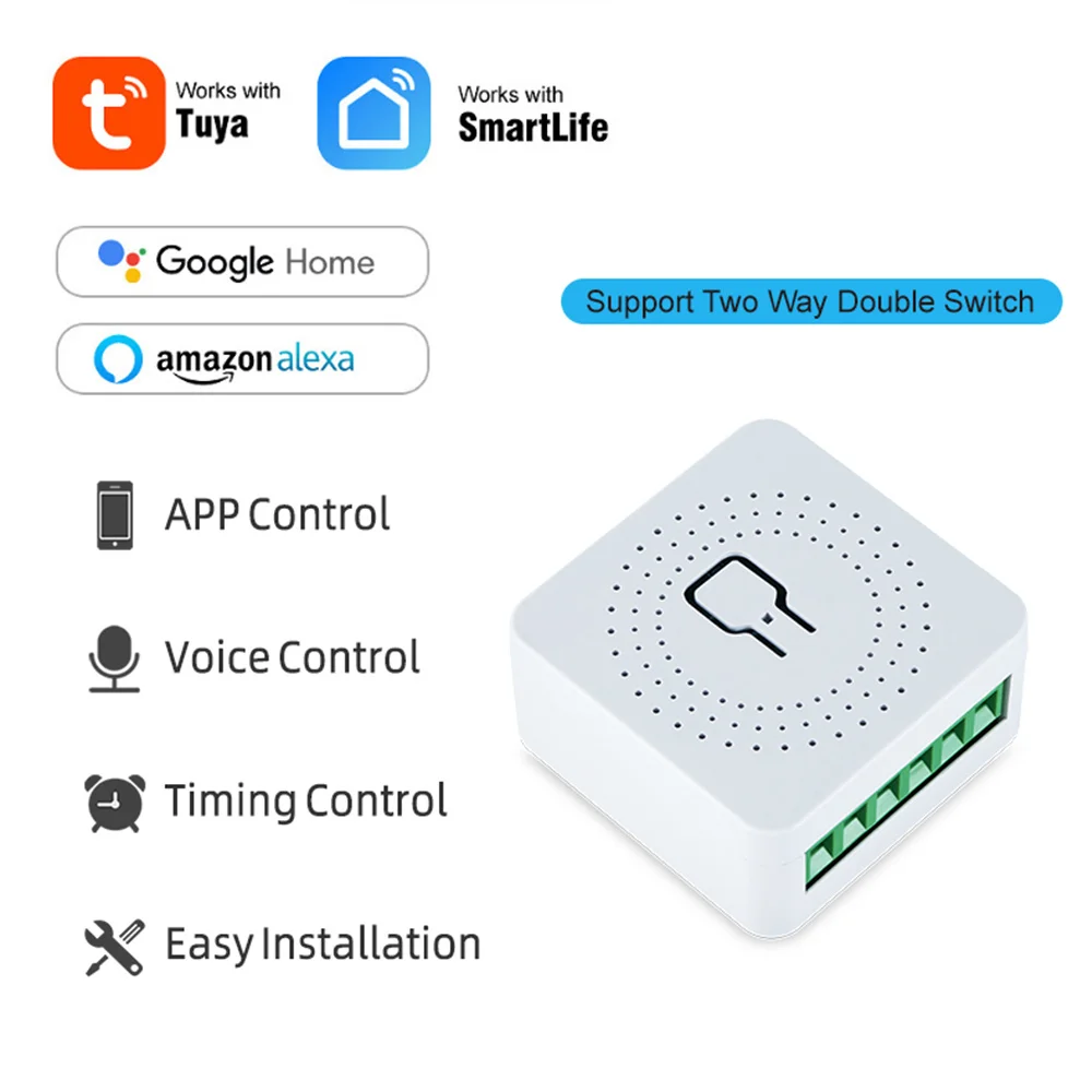 ANDELI DIY WiFi Mini Smart Light Switch 16A Two Way Control Tuya/Smartlife APP Remote Control for Alexa Google Home Automation - Image 3