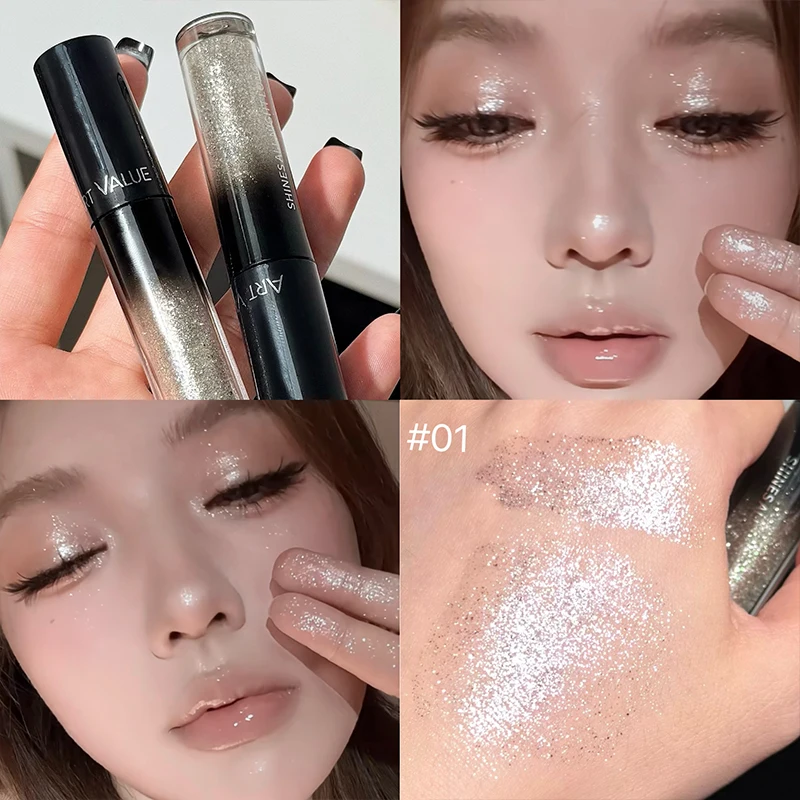 ART VALUE Glitter Liquid Eyeshadow Pearly Shimmer Eyeshadow Fine Shiny Eyes Makeup Charming Eyeliner Shadow Highlighter Cosmetic - Image 4