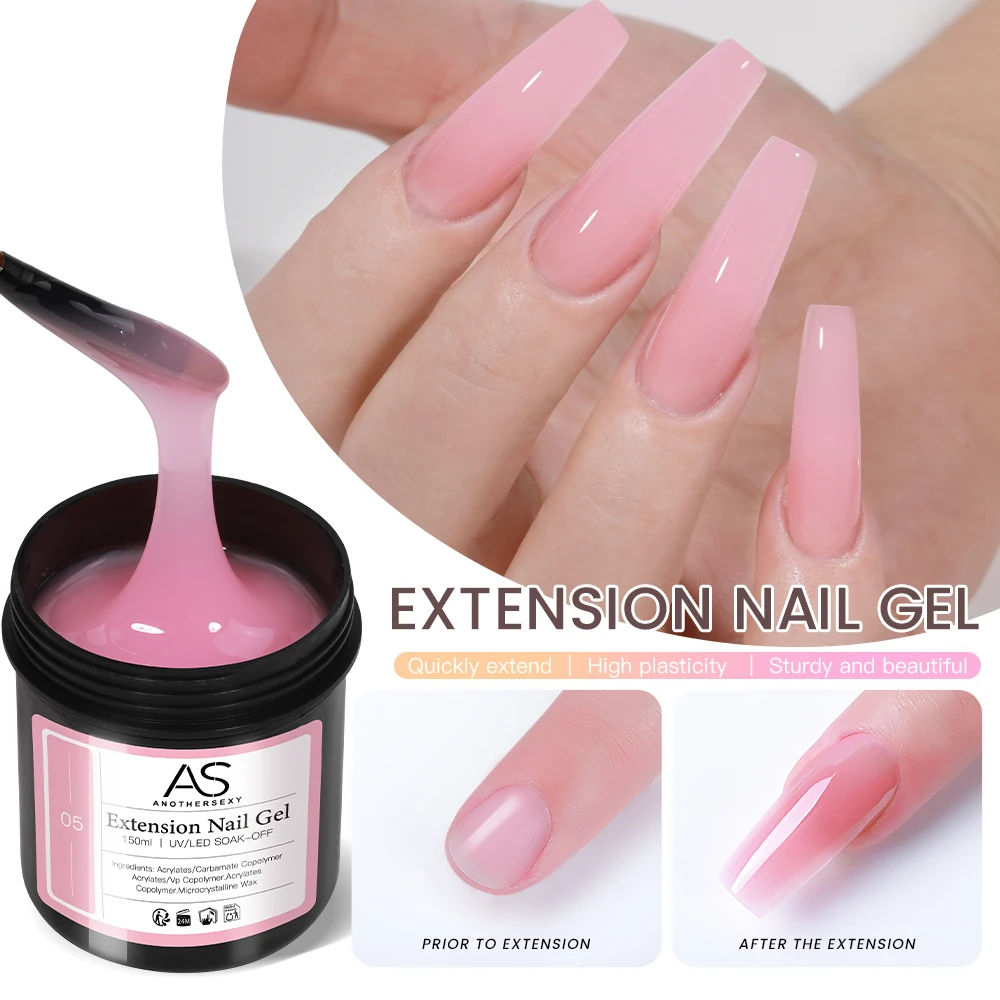 AS 150ml Tpo Free Hema Free Nail Extension Gel Pink White Acrylic Semi-Permanent Gel Varnish Builder Suitable for DIY Design - Image 4
