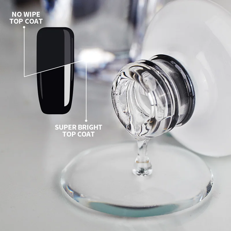 AWStorG 15ML Super Top Coat Nail Art Gel Varnish Semi Permanent Soak Off No Wipe UV Gel Varnish Shining Clear Top Coat - Image 2