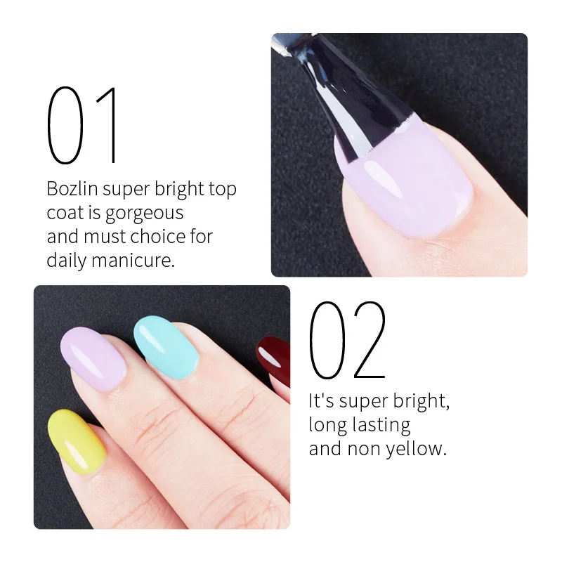 AWStorG 15ML Super Top Coat Nail Art Gel Varnish Semi Permanent Soak Off No Wipe UV Gel Varnish Shining Clear Top Coat - Image 5