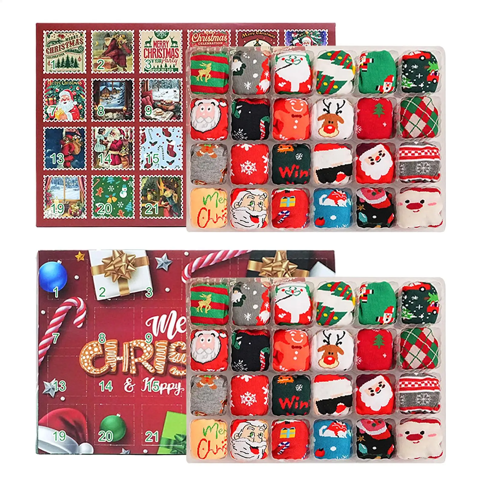 Advent Calendar 2026 For Kids Teens Calf Boys Socks Christmas Countdown Calendar Xmas Surprise Gifts For adult women men - Image 2