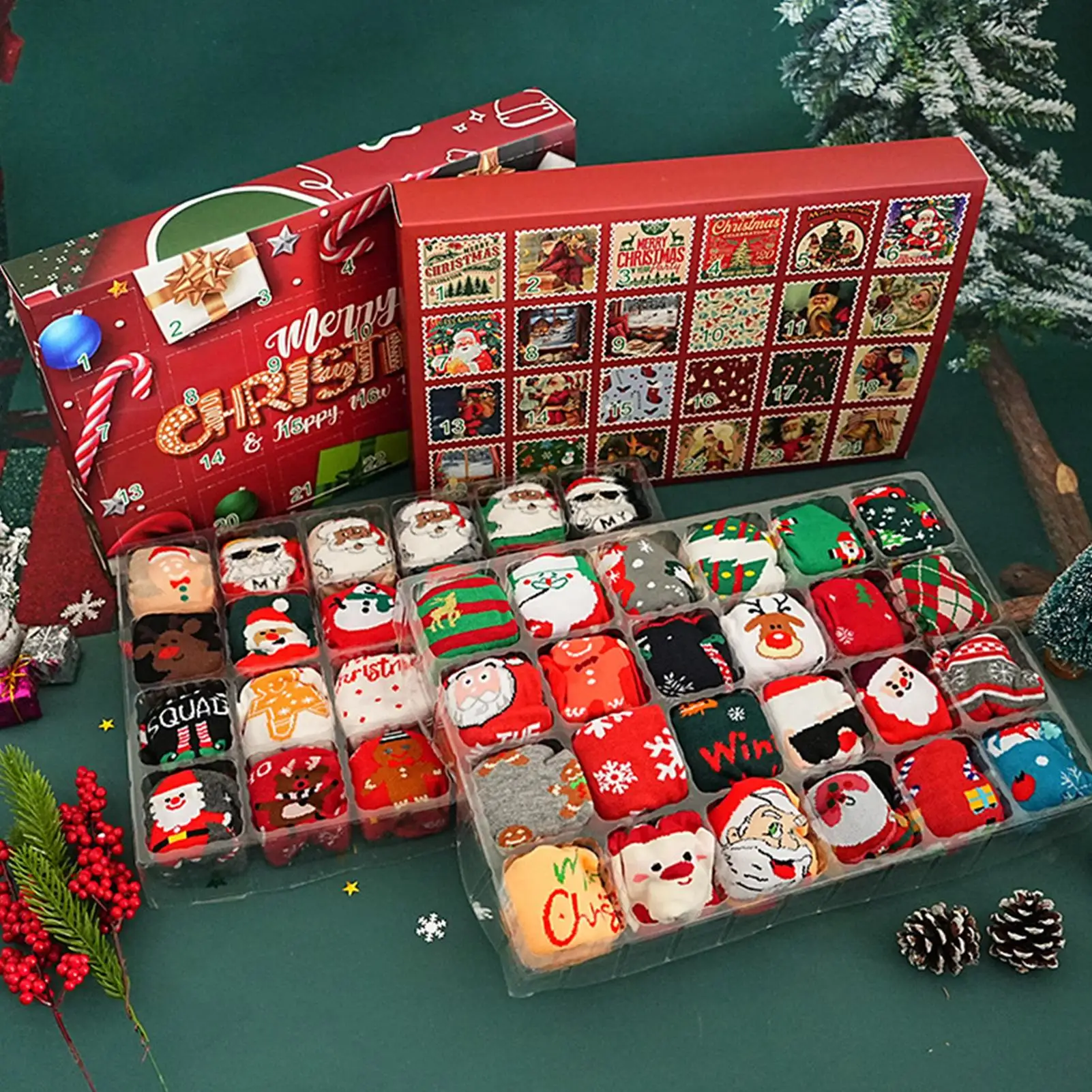 Advent Calendar 2026 For Kids Teens Calf Boys Socks Christmas Countdown Calendar Xmas Surprise Gifts For adult women men - Image 6