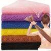 African Exfoliating Sponges Towel Mesh Bath Scrub Washcloth Double Side Wash Bath Loofah for Smooth Skin Back Shower Scrubb