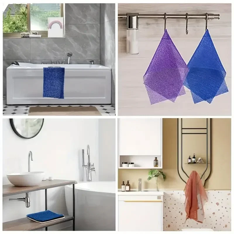 African Exfoliating Sponges Towel Mesh Bath Scrub Washcloth Double Side Wash Bath Loofah for Smooth Skin Back Shower Scrubb - Image 6