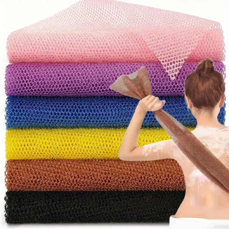 African Exfoliating Sponges Towel Mesh Bath Scrub Washcloth Double Side Wash Bath Loofah for Smooth Skin Back Shower Scrubb
