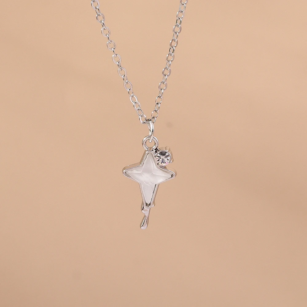 Aihua Exquisite Y2K Silver Color Crystal Sun Moon Star Necklaces for Women Korean Temperament Clavicle Chain Jewelry Gifts - Image 5