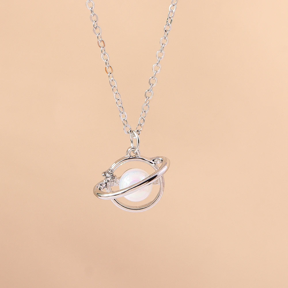 Aihua Exquisite Y2K Silver Color Crystal Sun Moon Star Necklaces for Women Korean Temperament Clavicle Chain Jewelry Gifts - Image 4