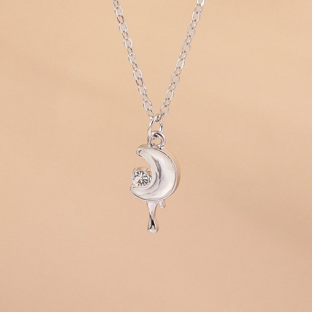 Aihua Exquisite Y2K Silver Color Crystal Sun Moon Star Necklaces for Women Korean Temperament Clavicle Chain Jewelry Gifts - Image 6