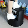 Aixiangru Black 2-Step Movable Ladder Footstool with Wheels Removable Stepladder for Shop And Domestic Use