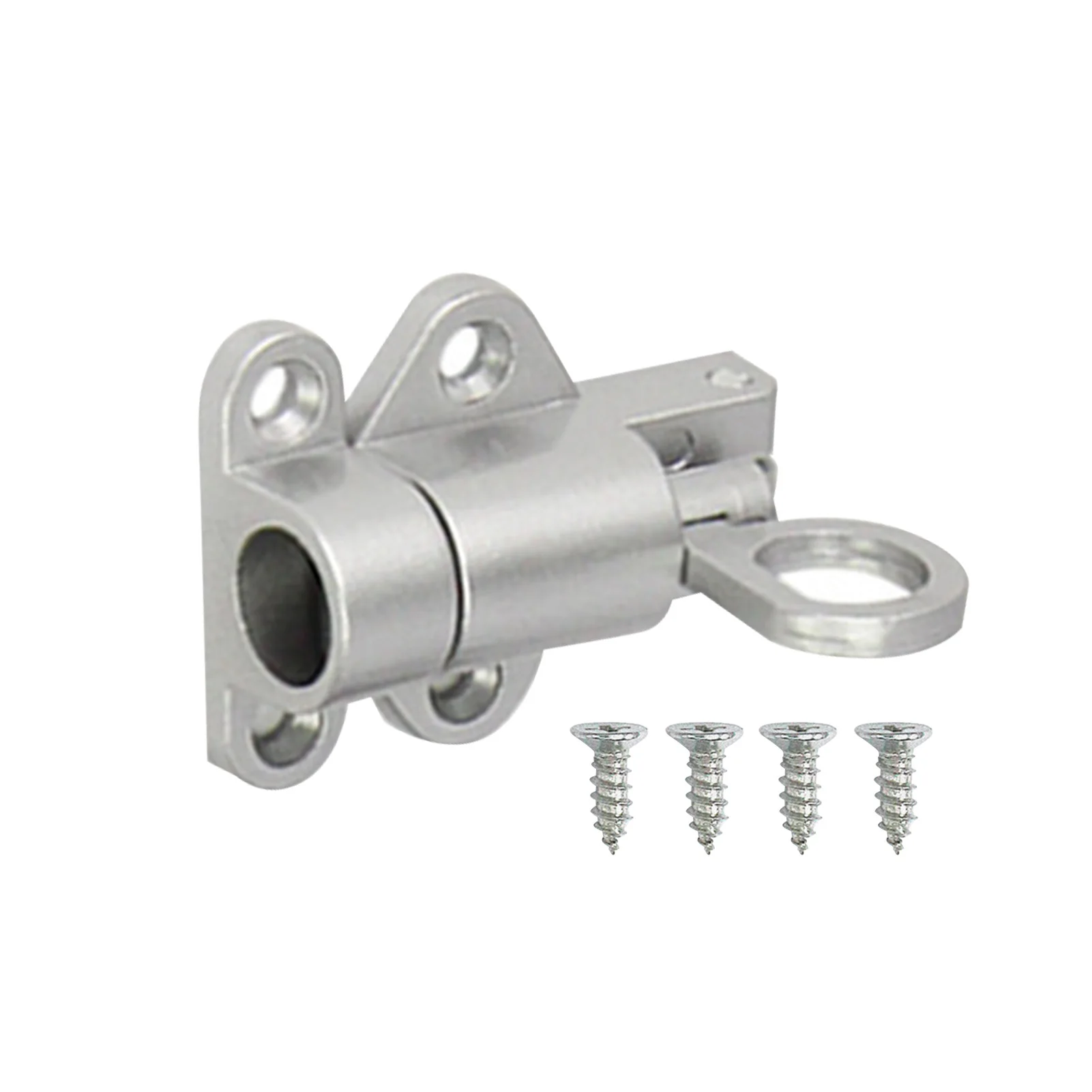 Aluminum Alloy Gate Window Security Pull Ring Spring Bounce Door Bolt Latch Lock Aluminum Latch Lock Black White Silver - Image 4