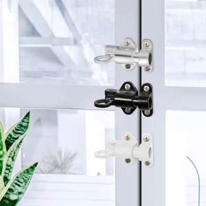 Aluminum Alloy Gate Window Security Pull Ring Spring Bounce Door Bolt Latch Lock Aluminum Latch Lock Black White Silver