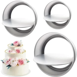 Aluminum Alloy Non Stick Cake Pan Set 4/6/8/10/12 Inch Removable Bottom Tiered Round Mold Baking Tools for Home Birthday Party