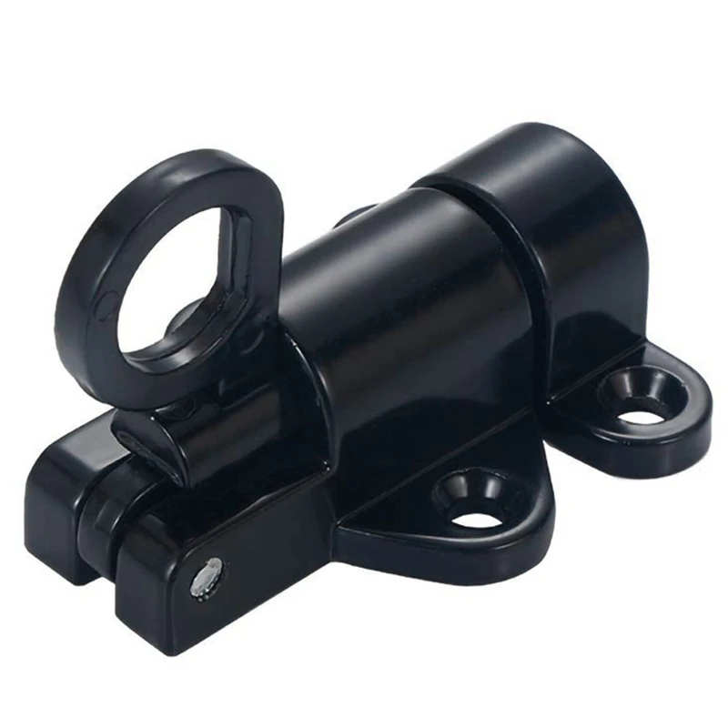 Aluminum Alloy Security Automatic Window Gate Lock Spring Bounce Door Bolt Latch, Black - Image 4
