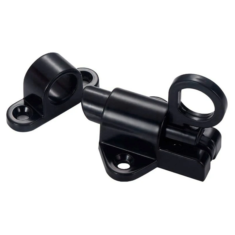 Aluminum Alloy Security Automatic Window Gate Lock Spring Bounce Door Bolt Latch, Black - Image 3