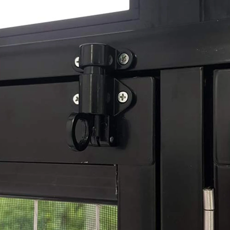 Aluminum Alloy Security Automatic Window Gate Lock Spring Bounce Door Bolt Latch, Black