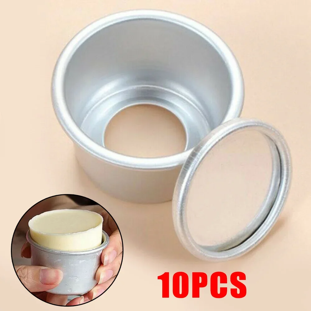 Aluminum Round For Mini Cake Pan Set 10Pcs 2 Inch With Removable Base For Pudding For Mold Baking And Pastry Containers - Image 2