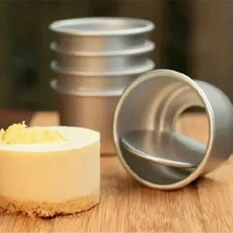 Aluminum Round For Mini Cake Pan Set 10Pcs 2 Inch With Removable Base For Pudding For Mold Baking And Pastry Containers - Image 6