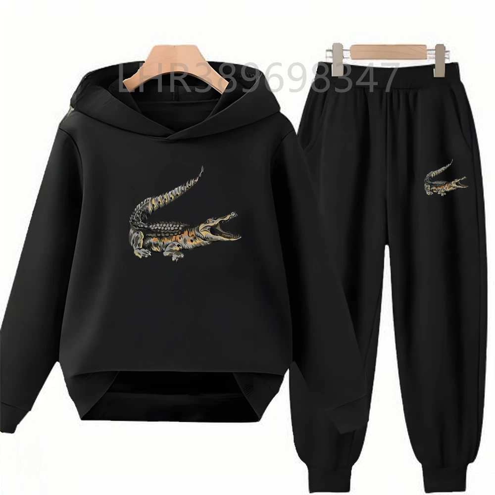 American Crocodile Hoodie Kids 3-12 Years Boys Girls Casual Tops+Pants Sets Children Long Sleeves Autumn New Fashion Clothes - Image 2