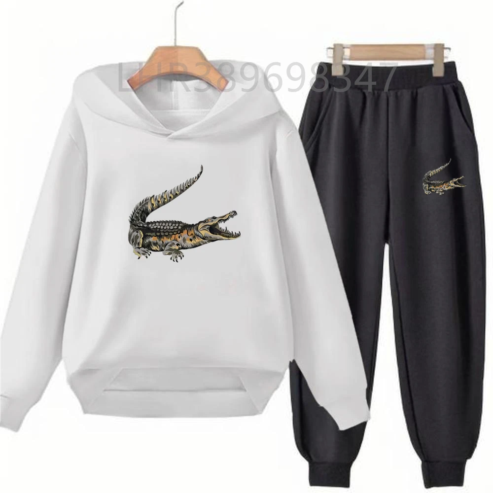 American Crocodile Hoodie Kids 3-12 Years Boys Girls Casual Tops+Pants Sets Children Long Sleeves Autumn New Fashion Clothes - Image 3