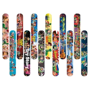 Anime Themed 12 24Pcs Slap Bracelets Snap Band Children Birthday Favors Gifts Souvenirs Baby Shower Christmas Stocking Filler