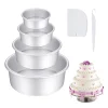 Anodized Aluminum Set 4/6/8/10 Inch Fixed/Removable Bottom Mold Round Chiffon/Angel Baking Cheesecake Tin 0059