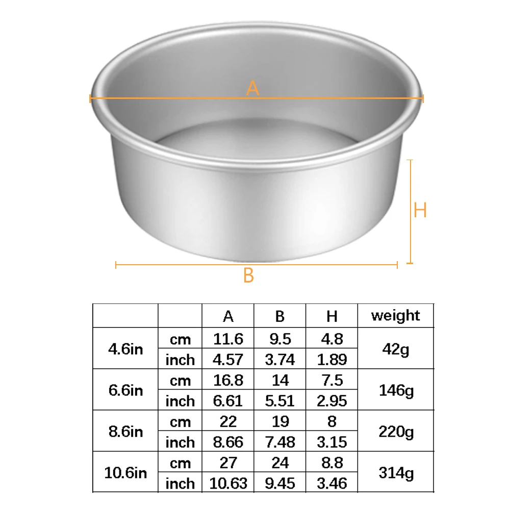 Anodized Aluminum Set 4/6/8/10 Inch Fixed/Removable Bottom Mold Round Chiffon/Angel Baking Cheesecake Tin 0059 - Image 5