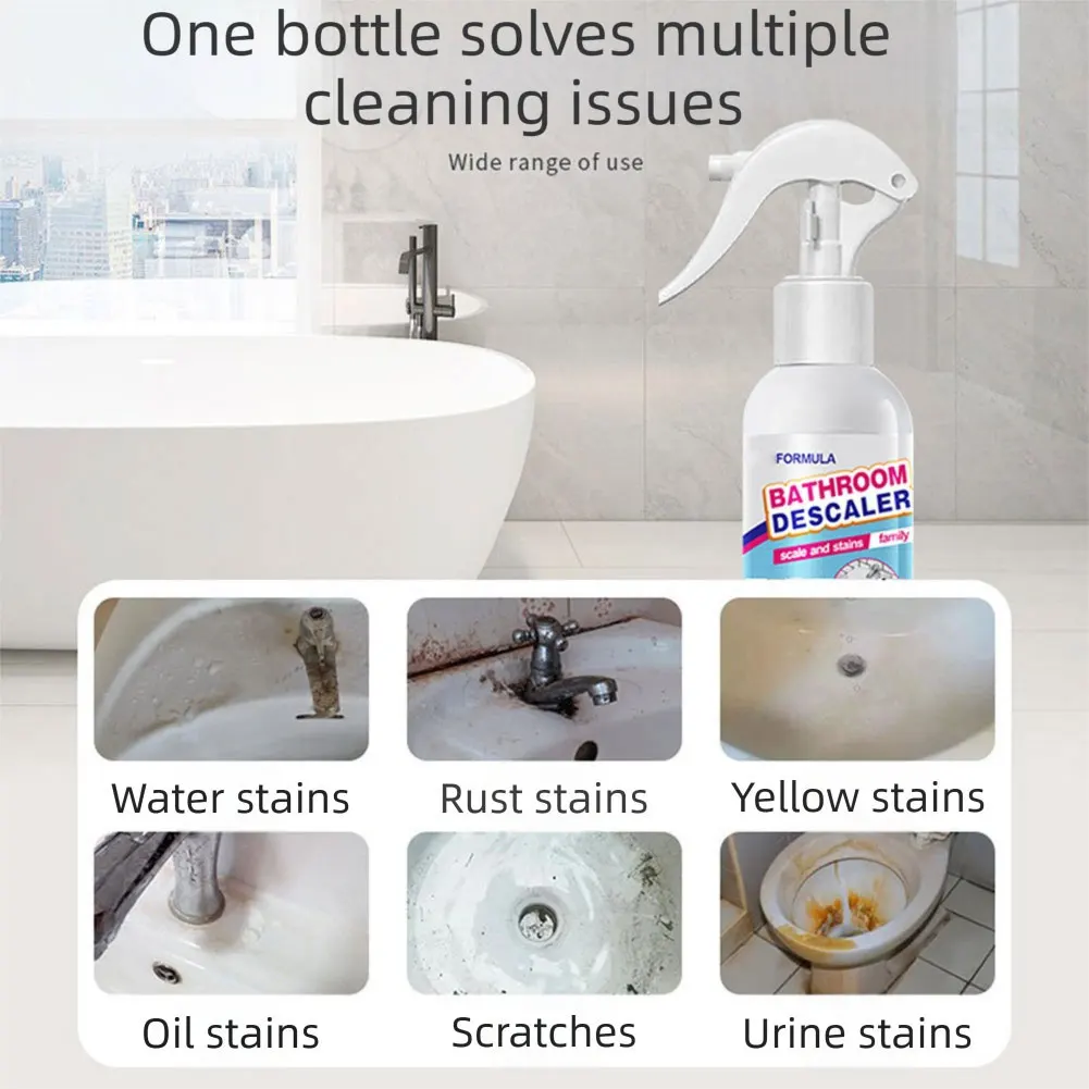 Anti-Limescale Foam Spray Bathroom Descaler Foam Powerful Cleaner Spray All Purpose Stubborn Stains Cleaner For Tiles Bathtubs - Image 4