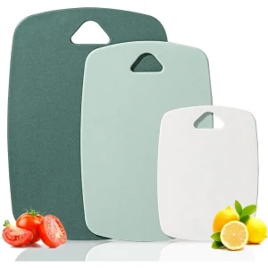 Antibacterial Cutting Board, Non-Slip Plastic Chopping Board for Vegetables Fruits Baby Food, Mold Proof Kitchen Board