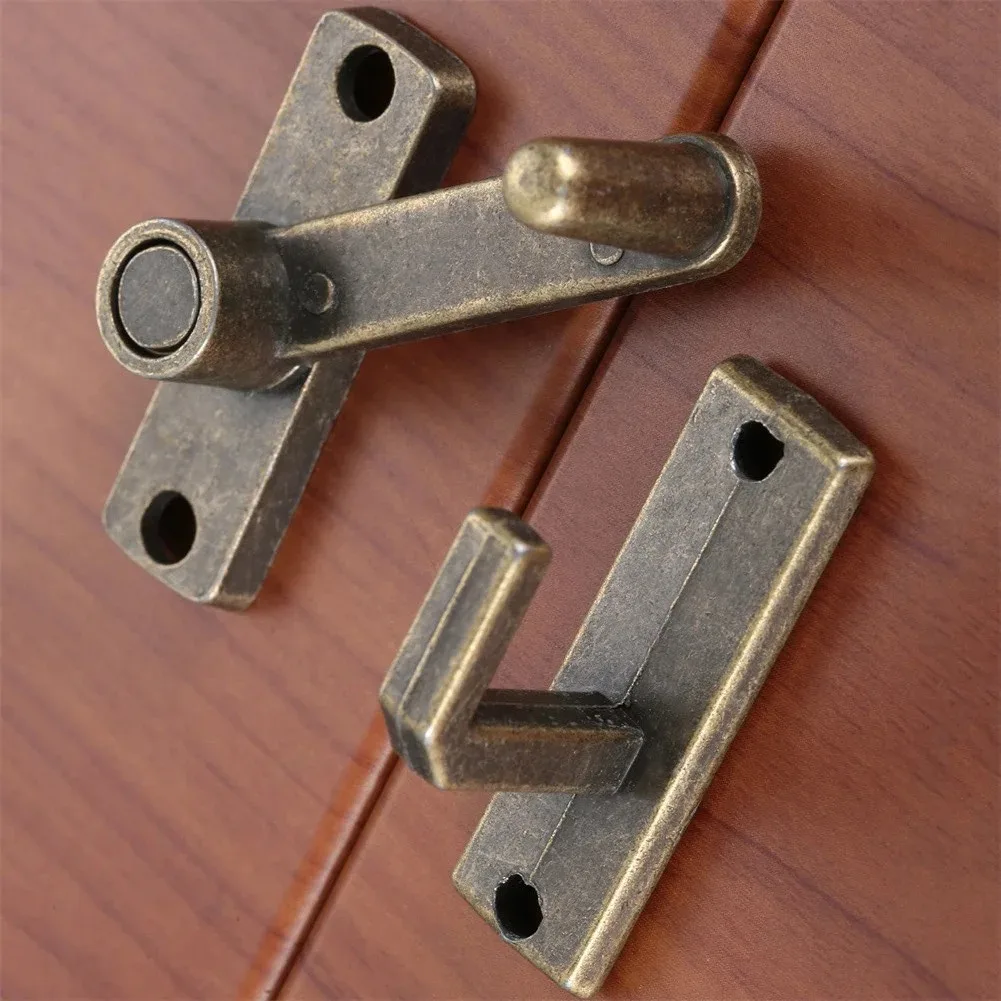 Antique Bronze Door Latch, Retro Sliding Bolt Lock, Vintage Security Gate Latch for Cabinets, Windows & Furniture - Image 2