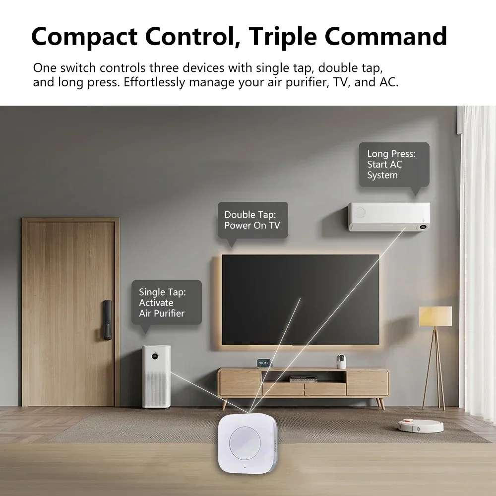 Aqara Wireless Mini Switch Zigbee Sensor Connection Smart Remote One Key Control Button Security Work for Mi Home APP Homekit - Image 2